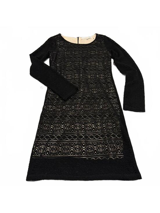 COLLECTIVE CONCEPTS Dresses & Skirts - Black Lace Long Sleeve Mini Dress Collective Concepts Size M Chic